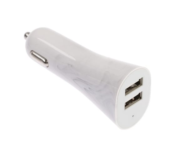 Автомобильное зарядное устройство Luazon UC-41, 2 USB, 2A, кабель lightning, 1 A, 1 м, белый 4310385