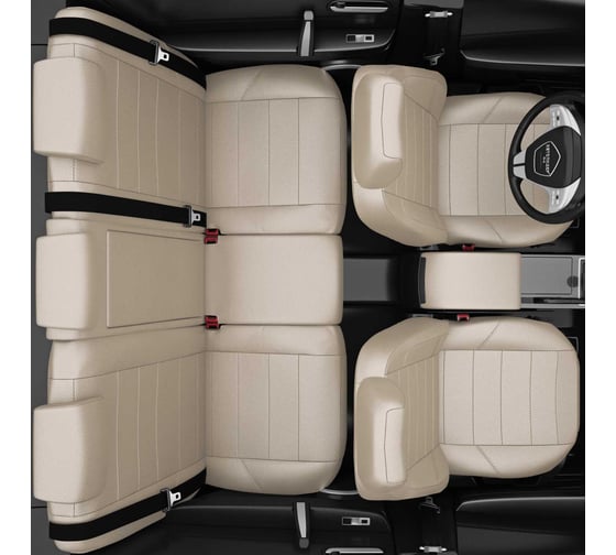 Авточехлы AVTOLIDER1 для Toyota LandCruiser 100 с 1998-2007г. джип Задние спинка и сиденье 40 на 60 ("40" за пассажиром) TA27-1201-EC25