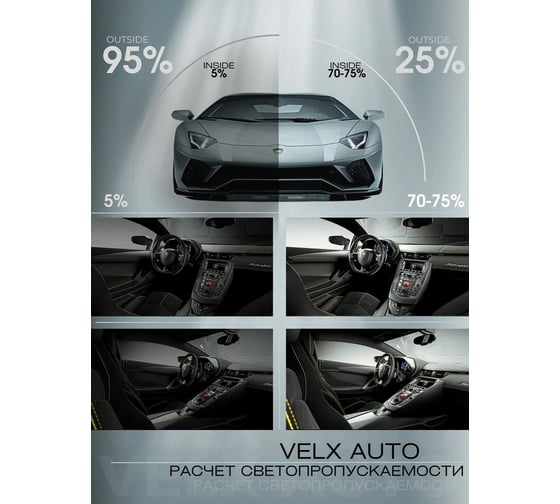 Тонировочная автомобильная пленка VELX EUROWIN AUTO 10% (1 м х 3 м) 58802