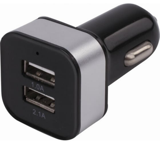 Автомобильное зарядное устройство SONNEN 2 порта USB, 21 А, черное-белое 454796 0