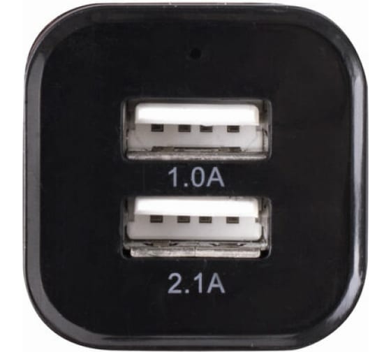 Автомобильное зарядное устройство SONNEN 2 порта USB, 21 А, черное-белое 454796 1