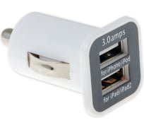 Автомобильный адаптер ARNEZI 2xUSB, 5 В, 1.5 А, в прикуриватель, 12/24 В, белый A0603002