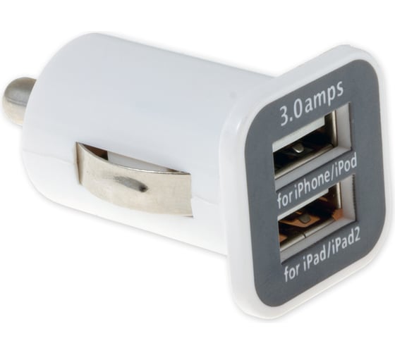 Автомобильный адаптер ARNEZI 2xUSB, 5 В, 1.5 А, в прикуриватель, 12/24 В, белый A0603002 1