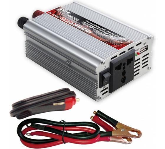Автомобильный инвертор AVS IN-400W 12/220V 400-800Вт 50-60Гц 12,2х8,9x4,7 см A80684S 1