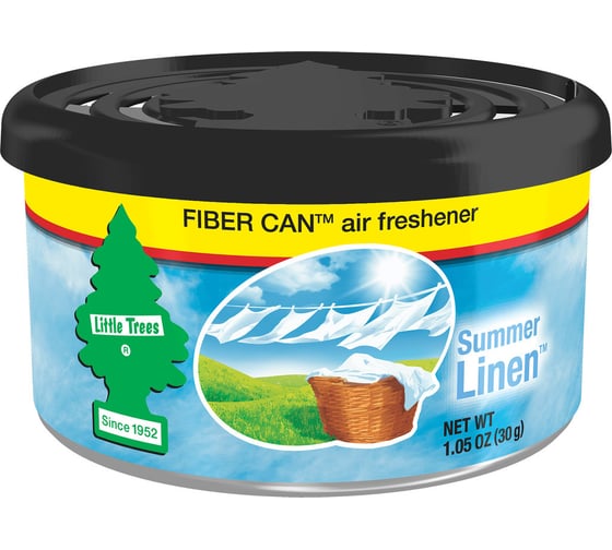 Ароматизатор в баночке Car-Freshner Fiber Can Summer Linen Летняя свежесть UFC-17874-24 1