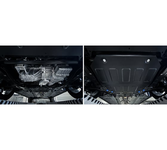 Защита картера+ комплект крепежа Rival сталь, GAC GS3, V-1.5, робот, передний, 2023- (рынок РФ) 111.3404.1