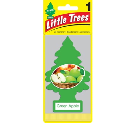 Ароматизатор Ёлочка Car-Freshner Green Apple Зеленое яблоко U1P-10316-RUSS