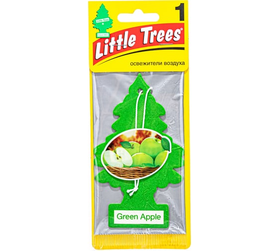 Ароматизатор Ёлочка Car-Freshner Green Apple Зеленое яблоко U1P-10316-RUSS