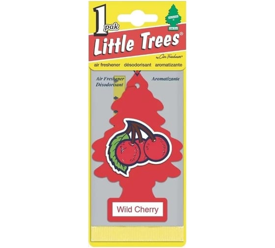 Ароматизатор Car-Freshner Ёлочка Wild Cherry Дикая вишня U1P-10311-RUSS