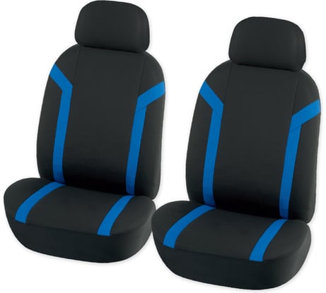 Чехол-рубашка на переднее сиденье с подголовником ARNEZI черный с синей полосой, 4 предмета 00-01035835