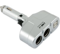 Разветвитель прикуривателя на 2 гнезда и 2 USB ARNEZI 5 А, 60 Вт, 12/24 В 00-00976198