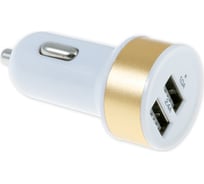 Автомобильный адаптер Arnezi 2xUSB 5В 1А+2,4А в прикуриватель 12В/24В GOLD A0603006