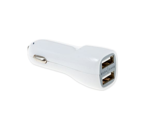 Автомобильный адаптер Arnezi 2xUSB 5В 1А+2,4А в прикуриватель 12В/24В WHITE A0603007
