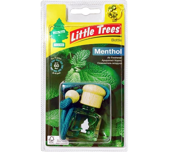 Подвесной жидкостный ароматизатор Car-Freshner LITTLE TREES Bottle Ментоловый бриз C09 1