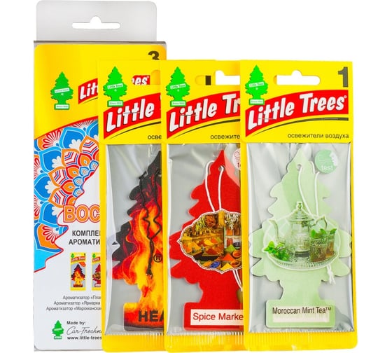 Комплект ароматизаторов Car-Freshner Little Trees Елочка Восток, 3 шт. LTMIX5 1