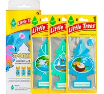 Комплект ароматизаторов Car-Freshner Little Trees Елочка 3 шт., тропики LTMIX6