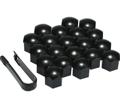 Набор колпачков для гаек и болтов NORM 21 мм, черный, 20 шт.HP-FC-21B