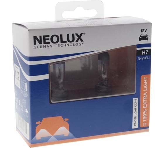 Автолампа NEOLUX H7 55 PX26d+130% EXTRA LIGHT бокс, 2шт 12V 1 10 N499EL1-2SCB