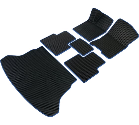 Коврики Vicecar ЭВА c 3д лапкой в салон и багажник для Mitsubishi Pajero Sport I (Montero Sport) 1998 - 2008 SBDL31017R-темносиний 1