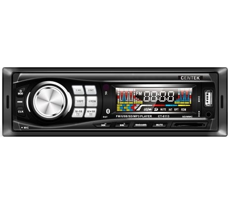 Автомагнитола Centek 4х50 Вт, Bluetooth, ПУЛЬТ, SD/MMC/USB, MP3, цветной LED CT-8113