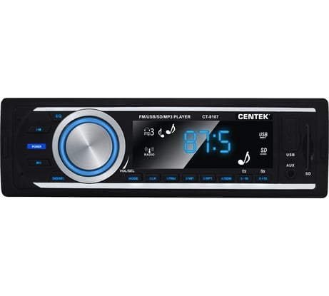Автомагнитола Centek 4х50 Вт, SD, MMC, USB, MP3, цветной LED, 18 станций CT-8107
