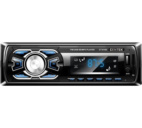 Автомагнитола Centek 4х50 Вт, SD, MMC, USB, MP3, цветной LED, 18 станций CT-8108