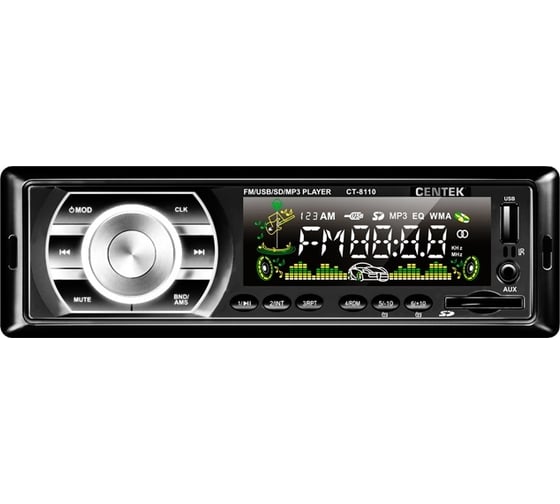 Автомагнитола Centek 4х50 Вт, ПУЛЬТ, SD, MMC, USB, MP3, цветной LED, 18 станций CT-8110