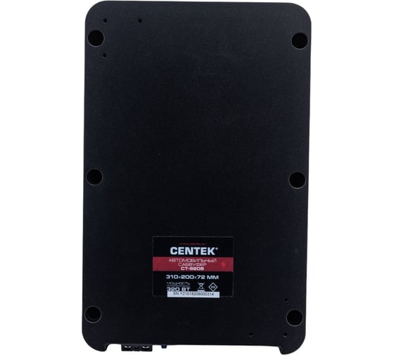 Автомобильный сабвуфер Centek 320 Вт, 2 динамика, плоский под сиденье, 60-380 Гц CT-8208