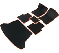 Коврики Vicecar ЭВА c 3д лапкой в салон и багажник для Ford Focus II 2005 - 2011 (хэтчбек) (Форд Фокус 2) SBDL13007X-оранжевый