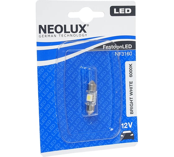 Автолампа NEOLUX C5W SV8.5/8 31мм LED 6000K блистер 12V NF3160
