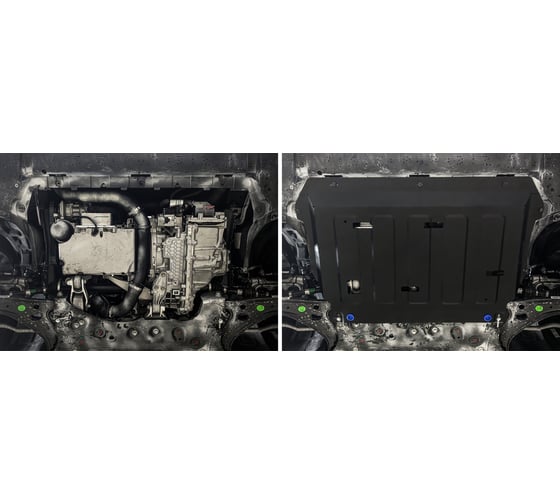 Защита картера + комплект крепежа Rival Сталь, Geely Preface, V-2.0, робот, передний, 2024- (рынок РФ) 111.1944.1