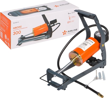 Воздушный ножной насос Airline AIRLINE PA-300-01, 300, 320 см3, механический, 143373