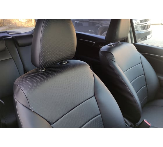 Чехлы на сиденья DEFLY Honda Fit (GP, GK), 2013-2020, экокожа черная Hon11-2K