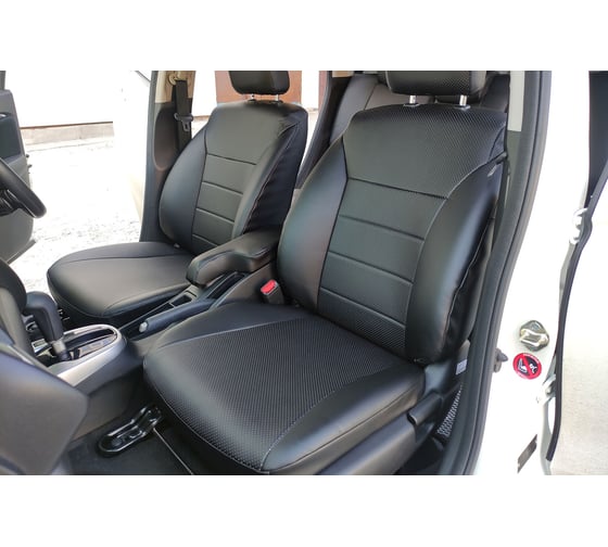 Чехлы на сиденья DEFLY Honda Fit (GP, GK), 2013-2020, экокожа черная Hon11-2K
