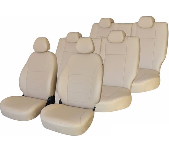 Чехлы на сиденья DEFLY Toyota Land Cruiser (J200), 2007-2015, спинка 2 ряда 40/20/40, 7 мест, экокожа бежевая Ty40-7-6K 1