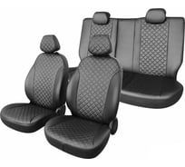 Чехлы на сиденья DEFLY Honda Insight, 2009-2014, экокожа черная/ромб перфорация Hon5-2KR