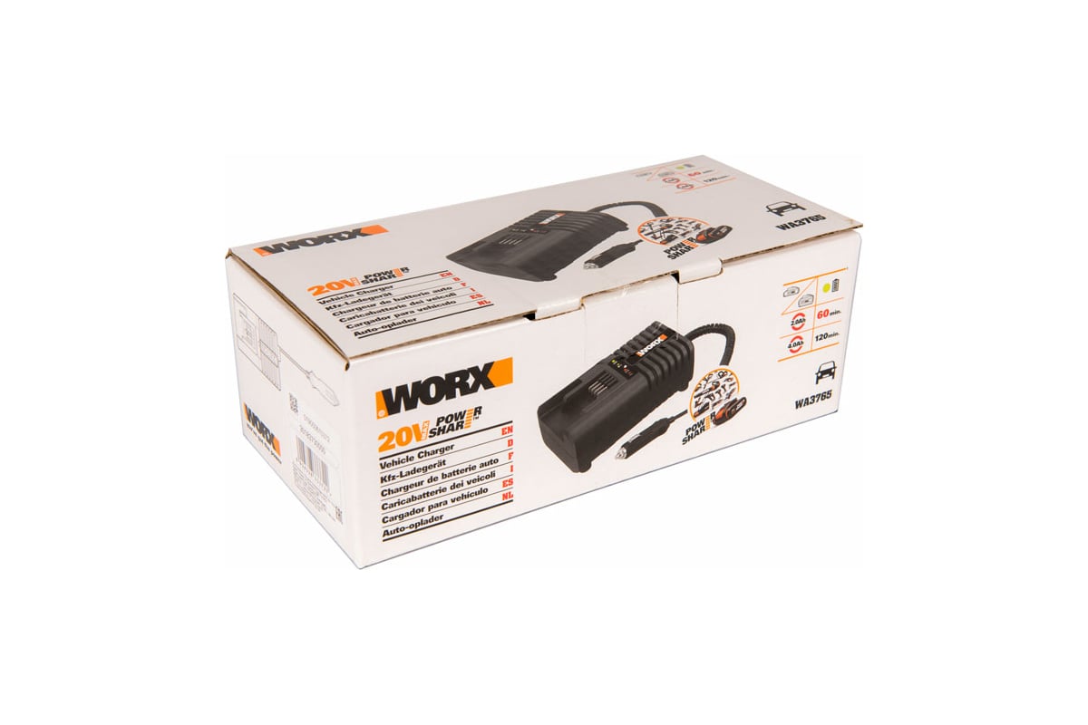 Автомобильное зарядное устройство WORX 20В 2A WA3765 - выгодная цена .