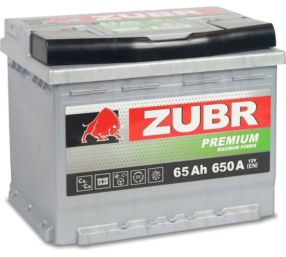 Аккумулятор ZUBR Premium 65Ah L+ (низкий) ZP651
