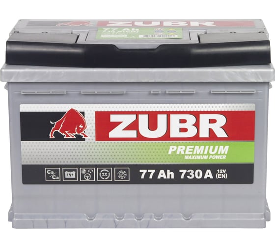 Аккумулятор ZUBR Premium 77Ah R+ (низкий) ZP770
