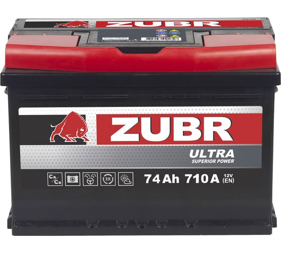 Аккумулятор ZUBR Ultra 74Ah R+ (низкий) ZU740