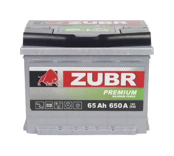 Аккумулятор ZUBR Premium 65Ah R+ (низкий) ZP650