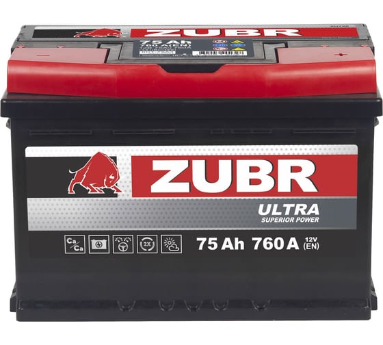 Аккумулятор ZUBR Ultra 75Ah L+ ZU751