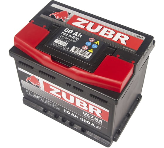 Аккумулятор ZUBR Ultra 60Ah L+ ZU601