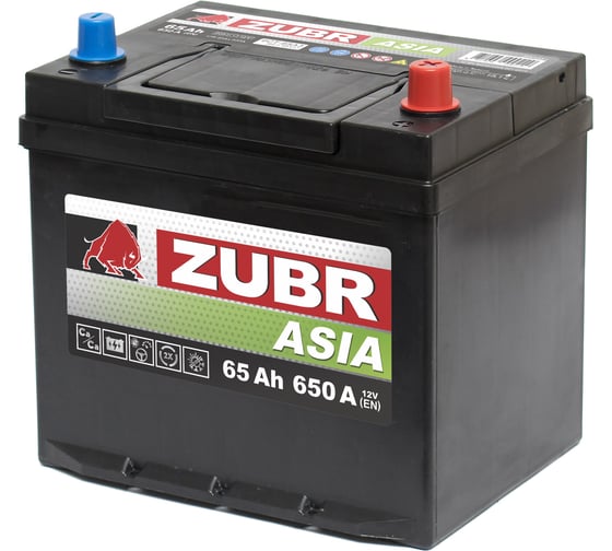 Аккумулятор ZUBR Premium Asia 65Ah R+ (нижний борт) ZPA650