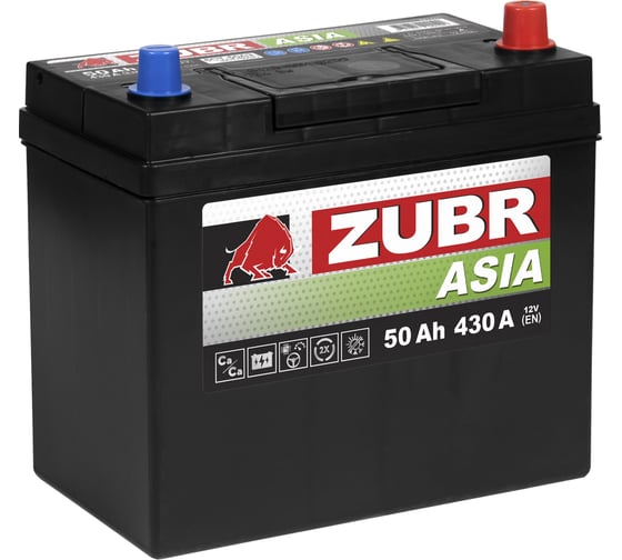 Аккумулятор ZUBR Premium Asia 50Ah R+ (без борта) ZPA500