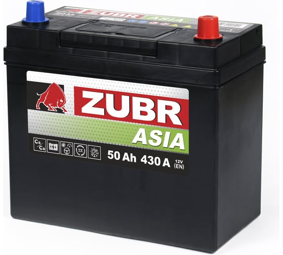 Аккумулятор ZUBR Premium Asia 50Ah R+ (без борта) ZPA500