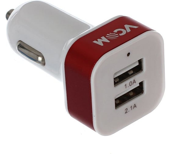 Автомобильное зарядное устройство VCOM 2xUSB, 5 В, 1A/2.1A, 12-24 В DC604/CA-DC604