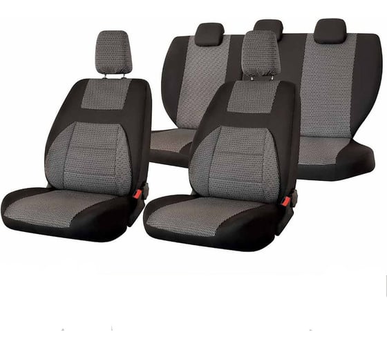 Чехлы на сиденья SKYWAY LADA LARGUS с 2012 г., 5-мест, раздельные, жаккард, 13 предметов, темно-серый V015-5-2 1