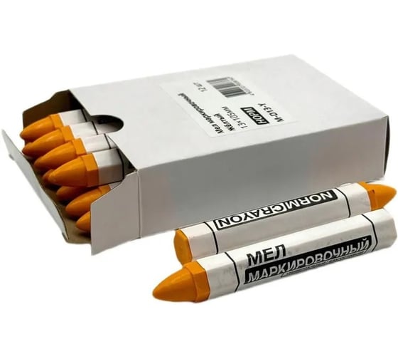 Мел желтый NORM d=13х105мм, Китай, 12 шт M-D13-Y 12 1