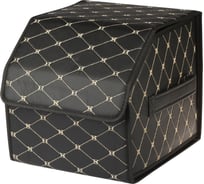Автомобильный органайзер QUMO M 30x30x40, цвет черный, золотая строчка 33360